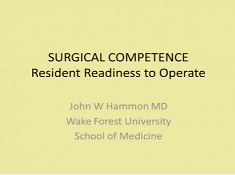 Formation à l'Ethique chirurgicale - L'empressement des résidents à opérer Formation à l'Ethique chirurgicale - L'empressement des résidents à opérer