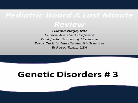 Genetic Disorders-III