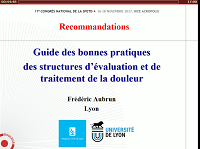 Guide des bonnes pratiques des structures d’évaluation et de traitement de la douleur Guide des bonnes pratiques des structures d’évaluation et de traitement de la douleur