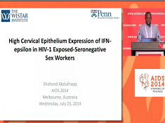 Haute expression de l'épithélium cervical de l'IFN-epsilon chez les travailleurs du sexe séronégatifs exposés au HIV-1