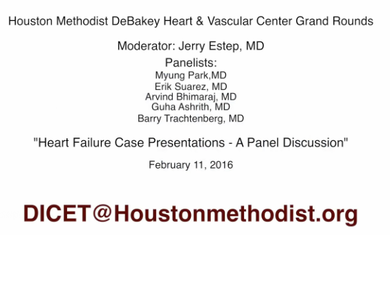 Heart Failure Case Presentations – A Panel Discussion
