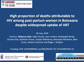 High proportion of deaths attributable to HIV among post-partum women in Botswana despite widespread uptake of ART High proportion of deaths attributable to HIV among post-partum women in Botswana despite widespread uptake of ART
