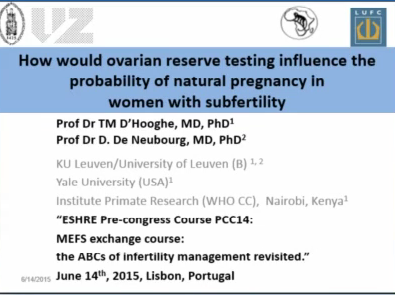 How would ovarian reserve testing influence the probability of natural pregnancy in women with subfertility?