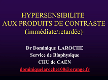 Hypersensibilité aux produits de contraste Hypersensibilité aux produits de contraste