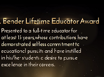 I.B. Bender Lifetime Educator Award Winner - AAE16