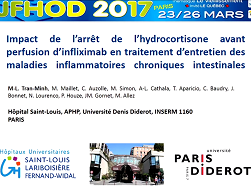 Impact de l'arrêt de l'hydrocortisone avant perfusion d'infliximab en traitement d'entretien des maladies inflammatoires chroniques intestinales