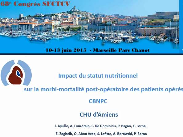 Impact du statut nutritionnel postopératoire des patients opérés de cancer bronchique Impact du statut nutritionnel postopératoire des patients opérés de cancer bronchique