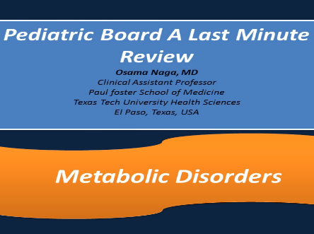 Inborn Errors of Metabolism