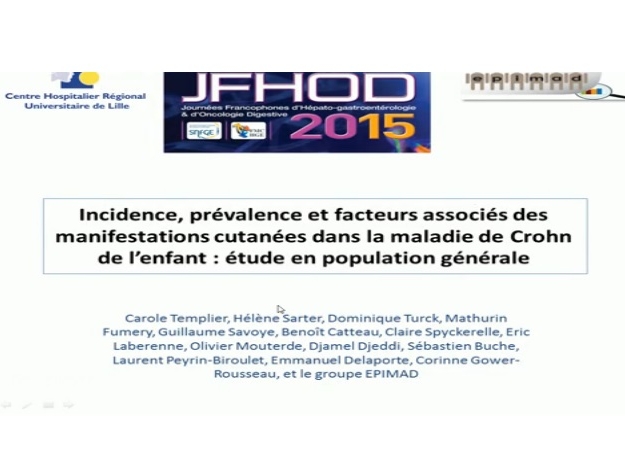 Incidence, prévalence et facteurs associés des manifestations cutanées dans la maladie de Crohn de l’enfant : étude en population générale
