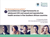 Inconsistencies in legal frameworks on adolescent HIV and sexual and reproductive health services in five southern African countries Inconsistencies in legal frameworks on adolescent HIV and sexual and reproductive health services in five southern African countries