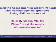 Individualizing Treatment Decisions for Older Adults with Hematologic Malignancies 2 Individualizing Treatment Decisions for Older Adults with Hematologic Malignancies 2