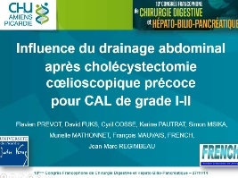 Influence du drainage abdominal après cholécystectomie pour cholécystite aiguë lithiasique de grade I-II prise en charge précocement