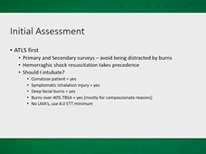 Initial Burn Management