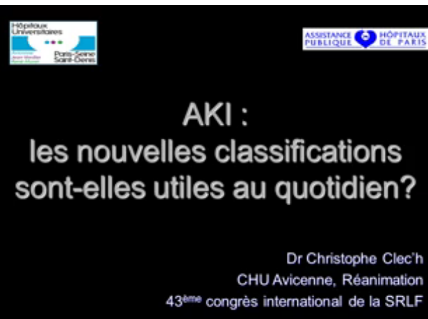 Insuffisance rénale aiguë nos pratiques doivent-elles changer - Les classifications sont-elles utiles au quotidien - 2015