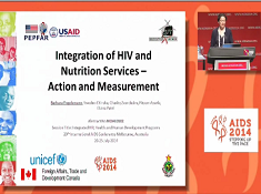 Intégration de services de nutrition pour le VIH - actions et mesures