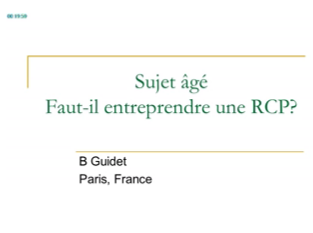 Intensite de soins en urgence chez le sujet âgé quelles limites? - Faut-il entreprendre une RCP - 2015
