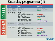Intro to Saturday Programme