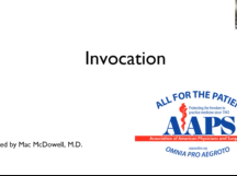 Invocation - AAPS 2020 Annual Meeting, October 3, 2020