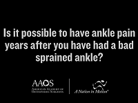 Is it possible to have ankle pain years after you have had a bad sprained ankle? Is it possible to have ankle pain years after you have had a bad sprained ankle?