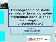 L'échographie peut-elle remplacer la radiographie thoracique dans la prise en charge du pneumothorax ?