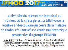 La diversité du microbiote intestinal au moment de la chirurgie est predictive de la récidive endoscopique au cours de la maladie de Crohn : résultats d'une étude multicentrique prospective du groupe REMIND