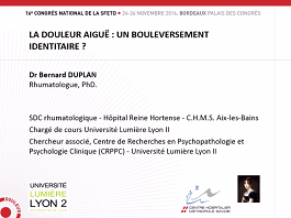 La douleur aiguë : un bouleversement identitaire ? La douleur aiguë : un bouleversement identitaire ?