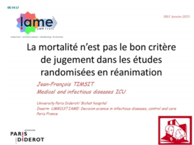 La mortalité est le bon critère de jugement des études randomisées en réanimation - Contre - 2015 La mortalité est le bon critère de jugement des études randomisées en réanimation - Contre - 2015