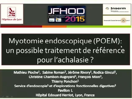 La myotomie endoscopique : un possible traitement de référence de l'achalasie ? La myotomie endoscopique : un possible traitement de référence de l'achalasie ?