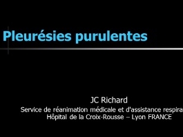La plèvre en réanimation - Pleurésies purulentes