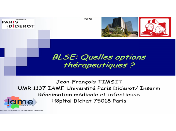 L'antibiothérapie au quotidien - BLSE :  quelles options thérapeutiques ? L'antibiothérapie au quotidien - BLSE :  quelles options thérapeutiques ?