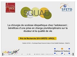 Lauréate Prix de recherche SFETD - Fondation APICIL 2014
