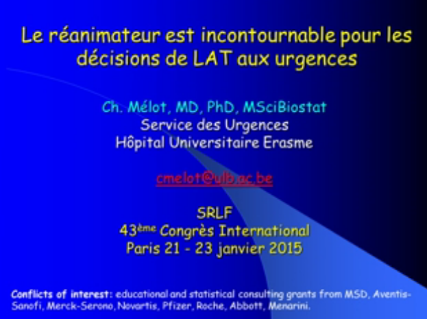 Le réanimateur est incontournable pour une décision de limitation et l'arrêt des thérapeutiques aux urgences - Pour - 2015