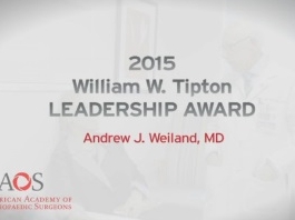 Leadership Award - AAOS 2015 - William W. Tipton Jr