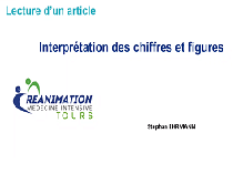 Lecture d'un article  Interprétation des chiffres et figures