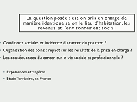 Les inégalités face au diagnostic et au traitement