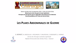 Les plaies abdominales de guerre