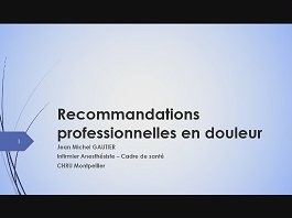 Les recommandations professionnelles en douleur