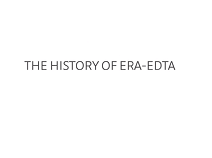 L'histoirede l'ERA-EDTA