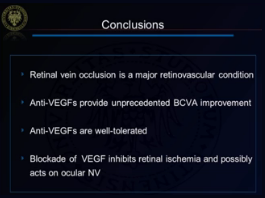 Œdème maculaire dans les occlusions veineuses rétiniennes - Conclusions Œdème maculaire dans les occlusions veineuses rétiniennes - Conclusions