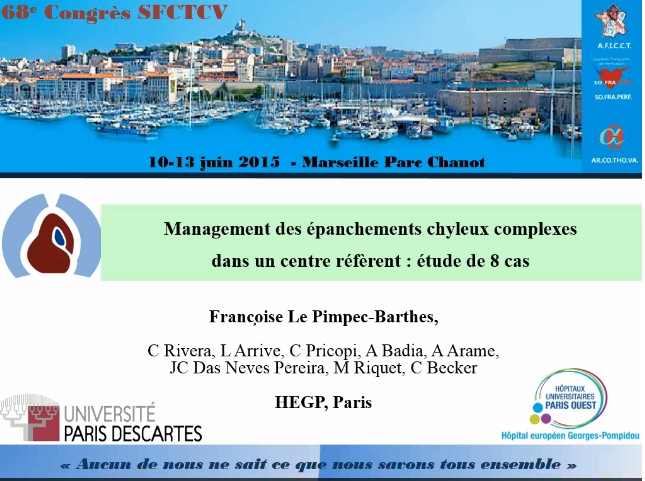 Management des épanchements chyleux complexes dans un centre référent