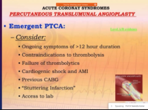 Management of acute coronary syndrome