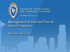 Gestion de l'espace pleural infecté / empyème Gestion de l'espace pleural infecté / empyème