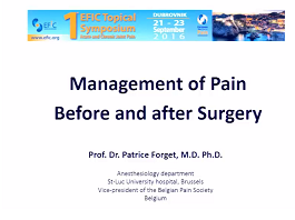 Management of Pain Before and After Surgery