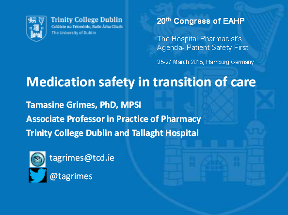 Medication safety in transitions of care