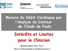 Mesure du débit cardiaque par analyse du contour de l'onde de pouls - Interet et limites pour le clinicien