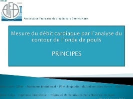Mesure du débit cardiaque par analyse du contour de l'onde de pouls - Principes Mesure du débit cardiaque par analyse du contour de l'onde de pouls - Principes