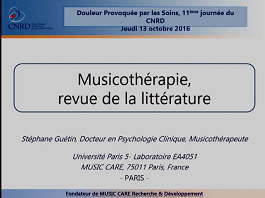 Musicothérapie, revue de la littérature