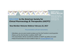 New Member Welcome Webinar for 2017 Annual Meeting Attendees