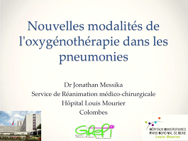 Nouvelles modalités de l'oxygénothérapie dans les pneumopathies infectieuses