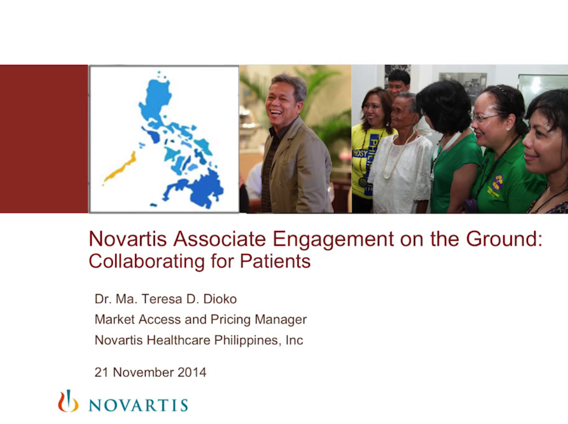 Novartis Associate Engagement on the Ground : Collaborating for Patients